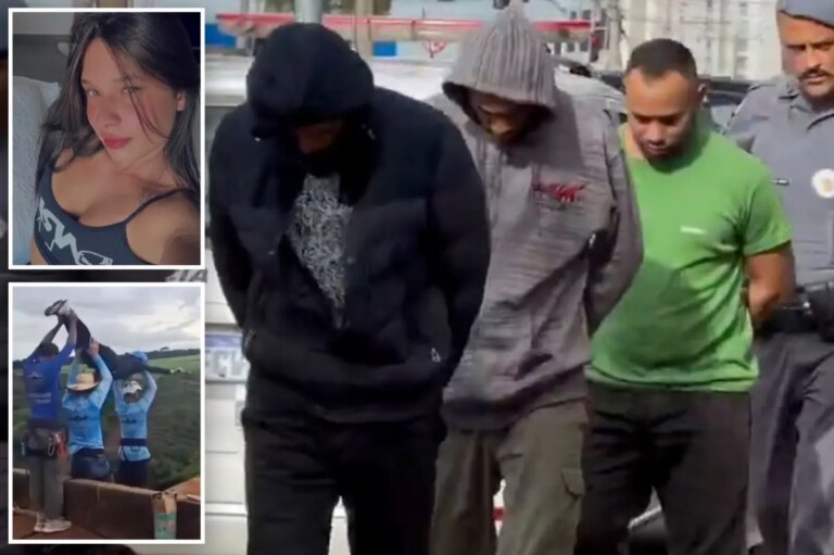 Bungee instructors seen being booked for homicide of student thrown 130 feet without a rope