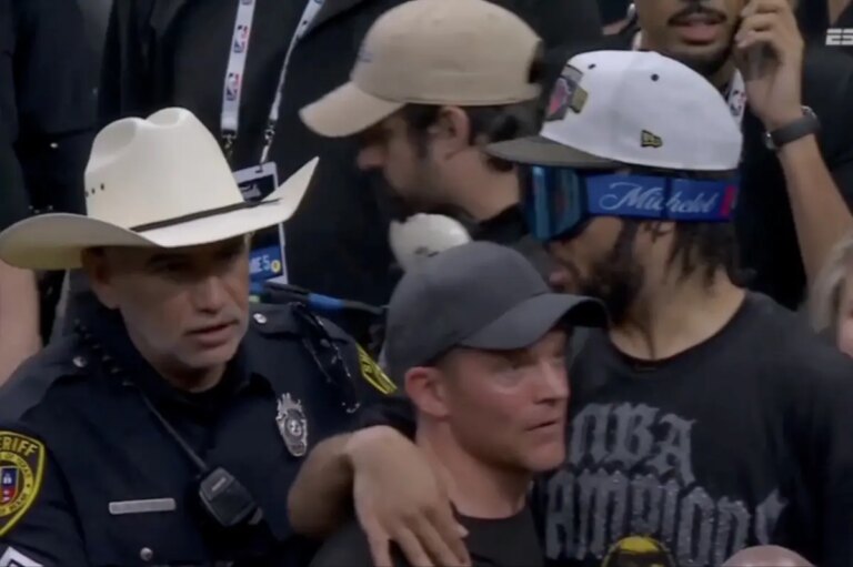 Jalen Brunson’s curious moment with cop during Knicks celebration: ‘Don’t push him’