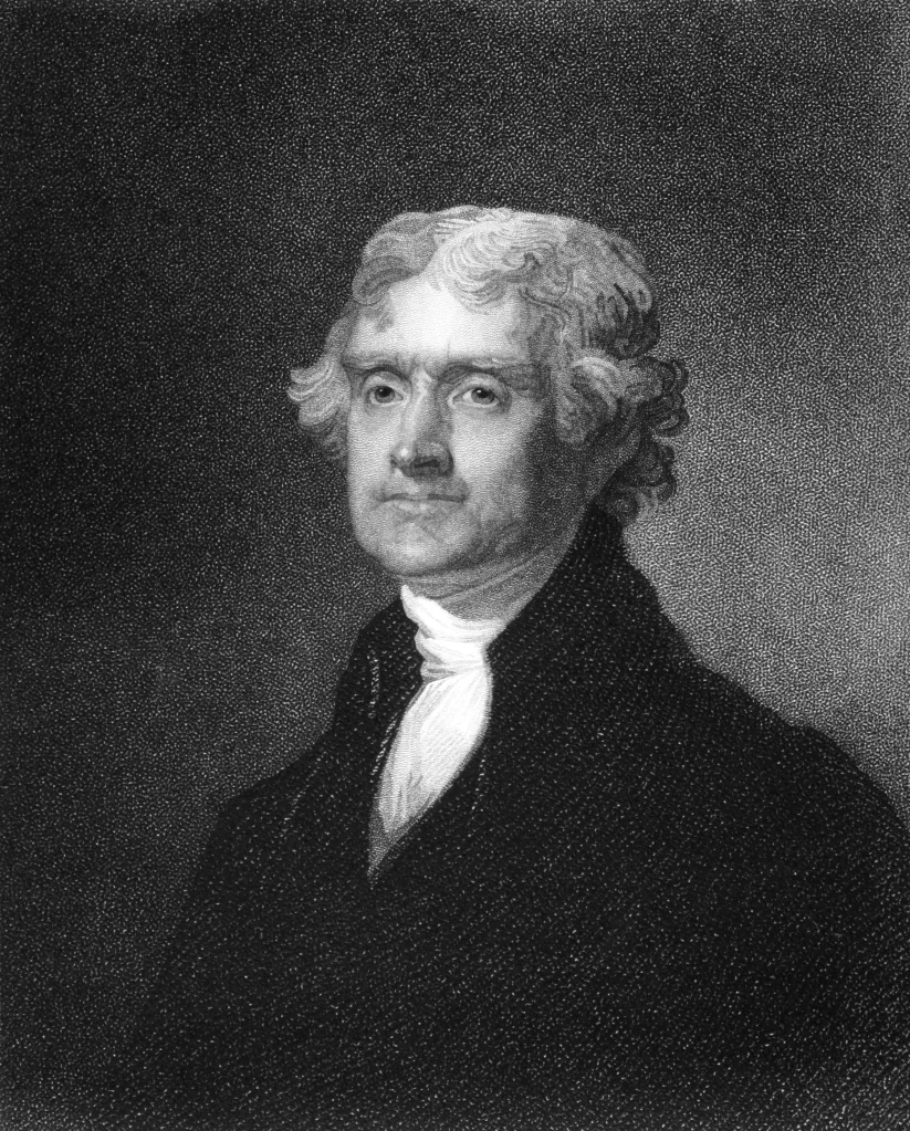 Engraving of Thomas Jefferson.