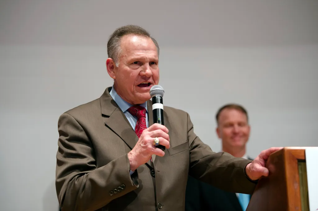 Roy Moore announces that he will be pursuing a recount of election results that have Doug Jones winning the Alabama Senate race during the Roy Moore Election Night Party.