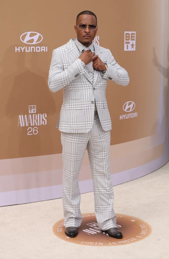 T.I. attends the 2026 BET Awards at Peacock Theater on June 28, 2026 in Los Angeles, California. 