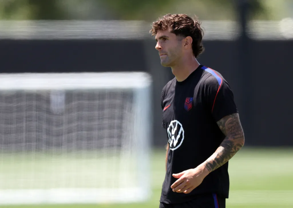 Christian Pulisic of the U.S. during training.