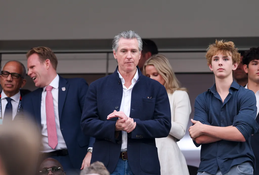 California Gov. Gavin Newsom attending the FIFA World Cup 2026 Group D match.