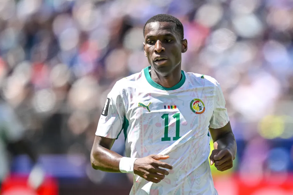 Nicolas Jackson of Senegal looking on during the FIFA World Cup 2026 Group I match.