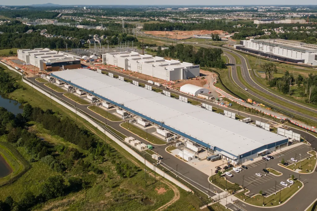 Aerial view of a Microsoft Azure data center in Aldie, Virginia.