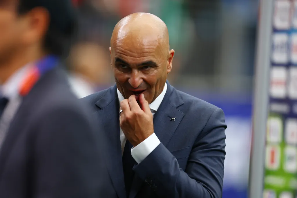 Portugal coach Roberto Martinez looks dejected after the FIFA World Cup 2026 match against DR Congo.