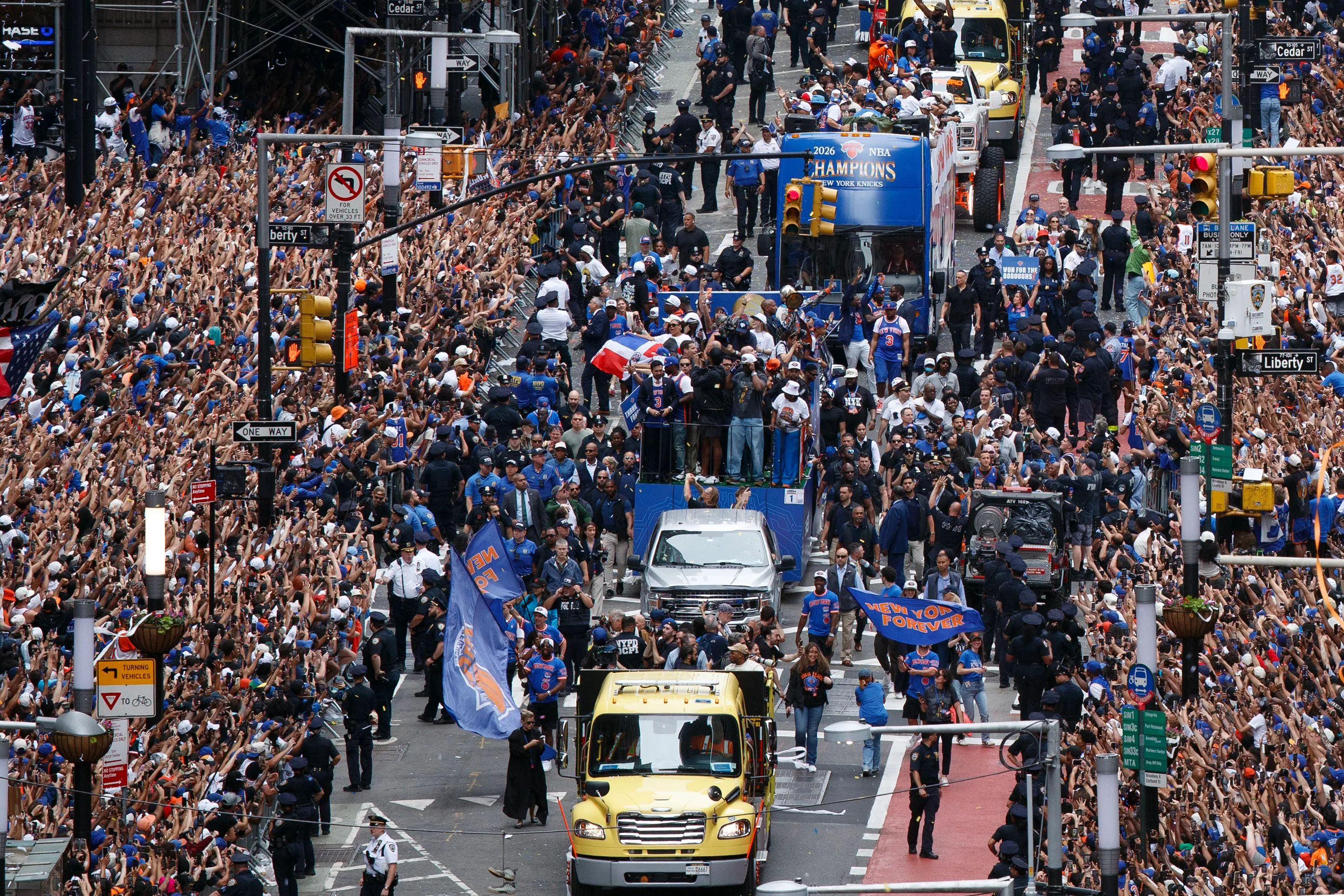 New York Knicks NBA Champions ticker-tape parade.