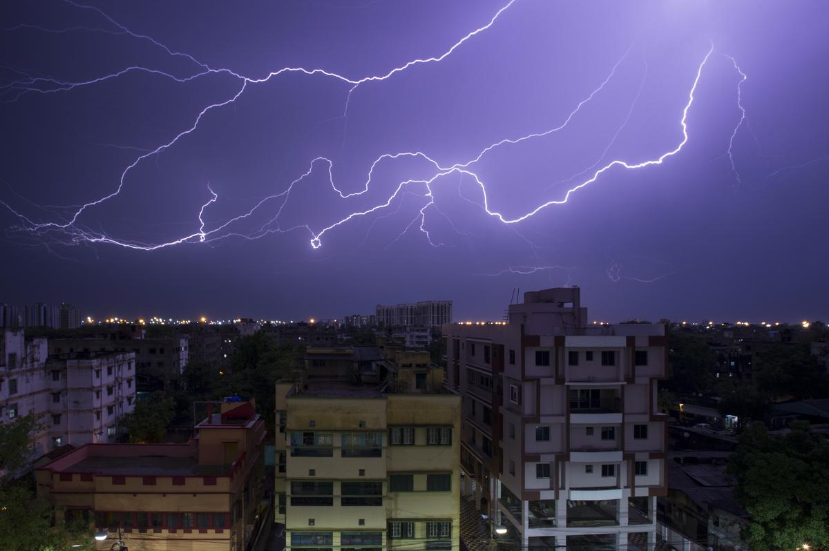 Lightning and rain in Kolkata