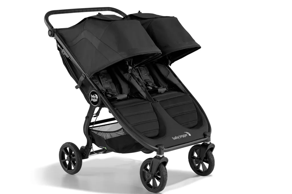 Black Baby Jogger double stroller.