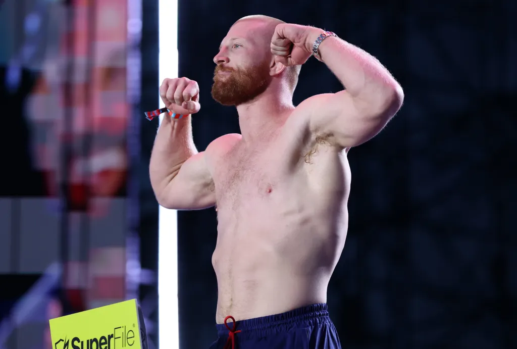 Middleweight Bo Nickal poses during weigh-ins for the UFC Freedom 250 at The Ellipse on June 13, 2026 in Washington.