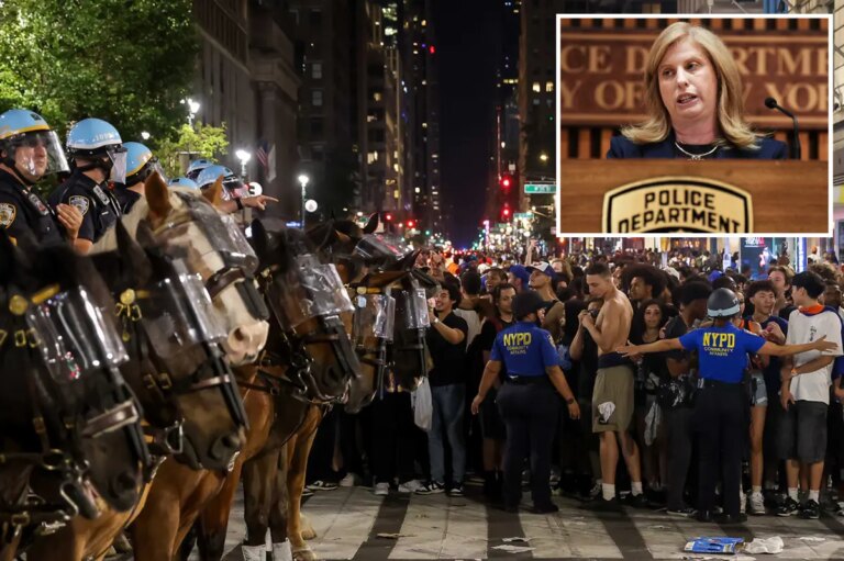 NYPD boss Jessica Tisch praises cops for hard work during Knicks victory celebrations