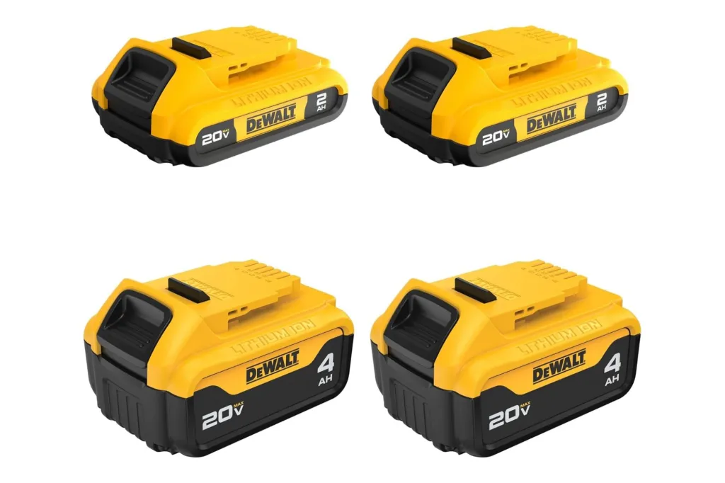 A four-pack of DeWalt batteries.