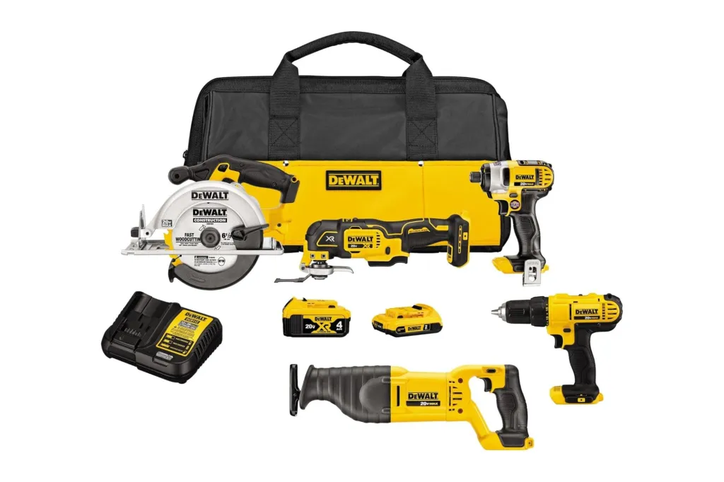 A five piece tool kit from DeWalt