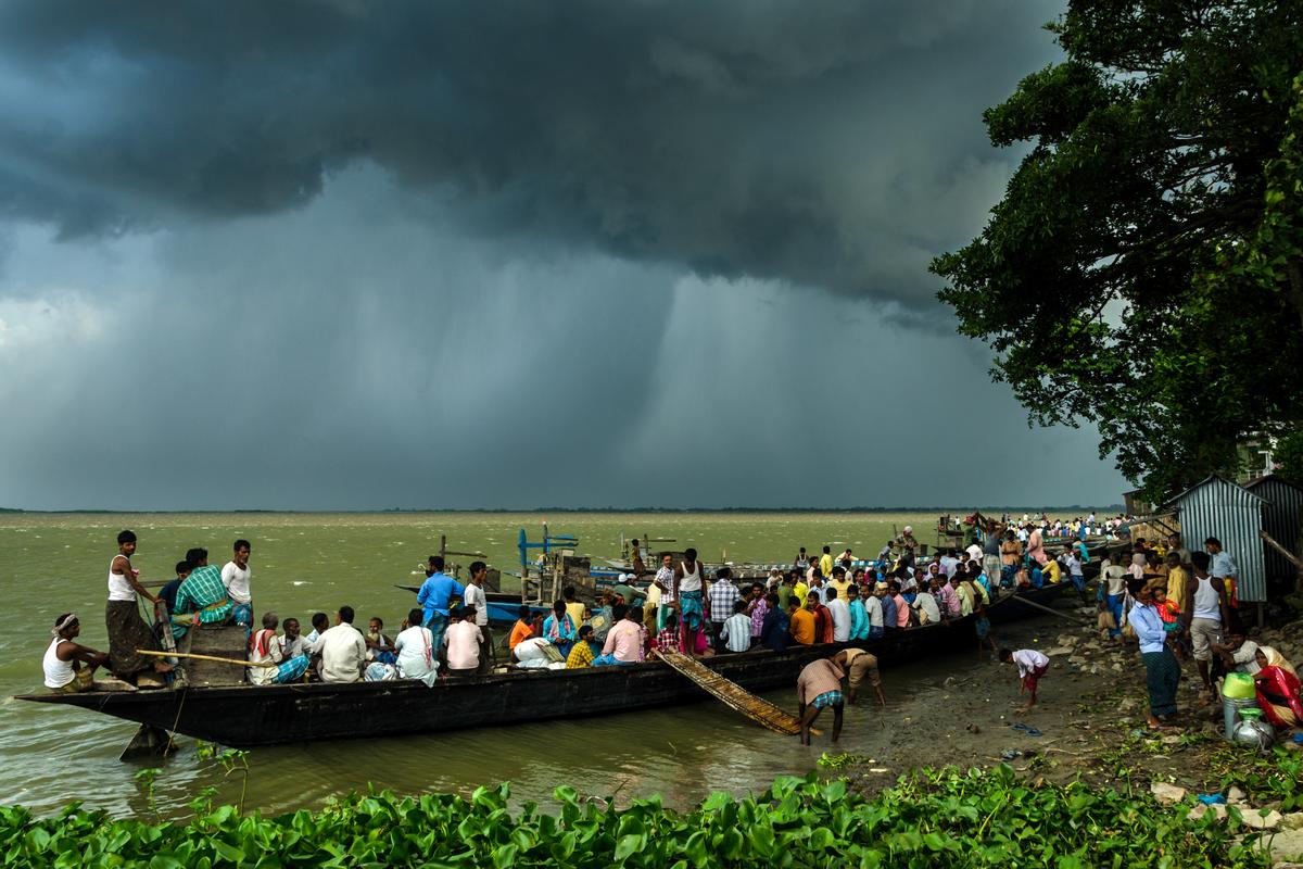 Storm clouds gather over the Kolkata skyline