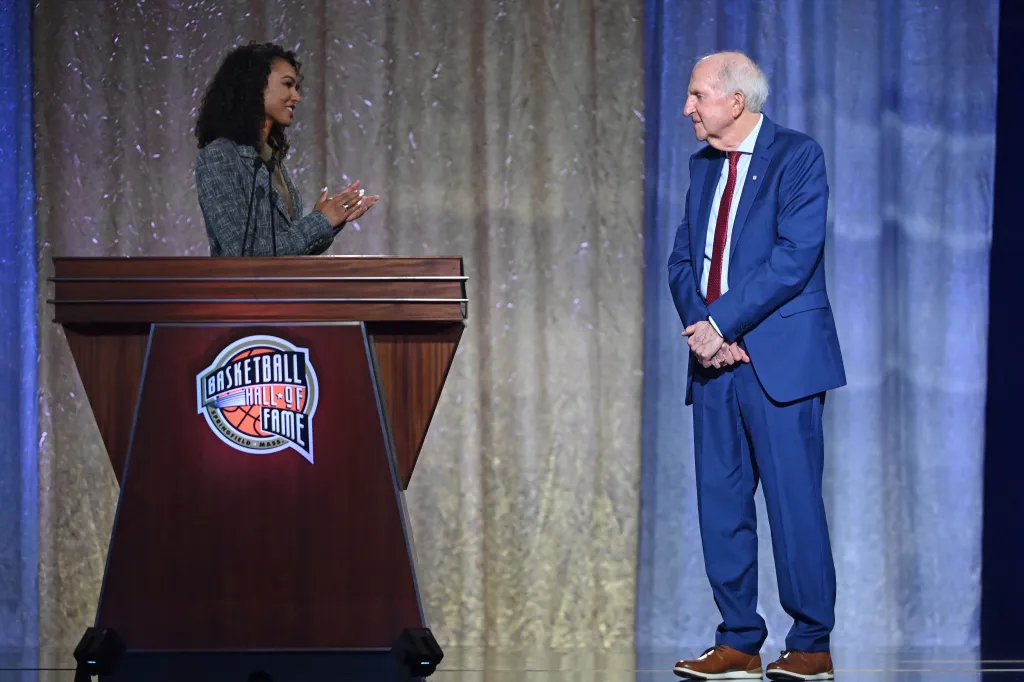 Gene Bess looks on during the Class of 2023 Tip-Off Celebration and Awards Gala as part of the 2023 Basketball Hall of Fame Enshrinement Ceremony on August 11, 2023 at the Mohegan Sun in Uncasville, Connecticut.