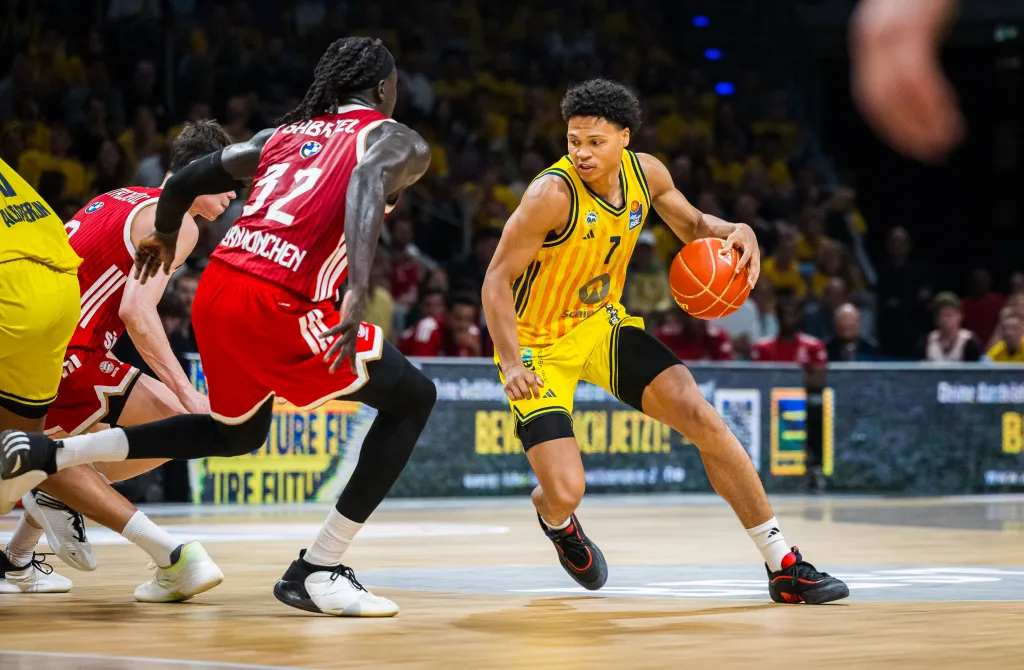 Jack Kayil of ALBA Berlin during the Basketball Bundesliga finals match