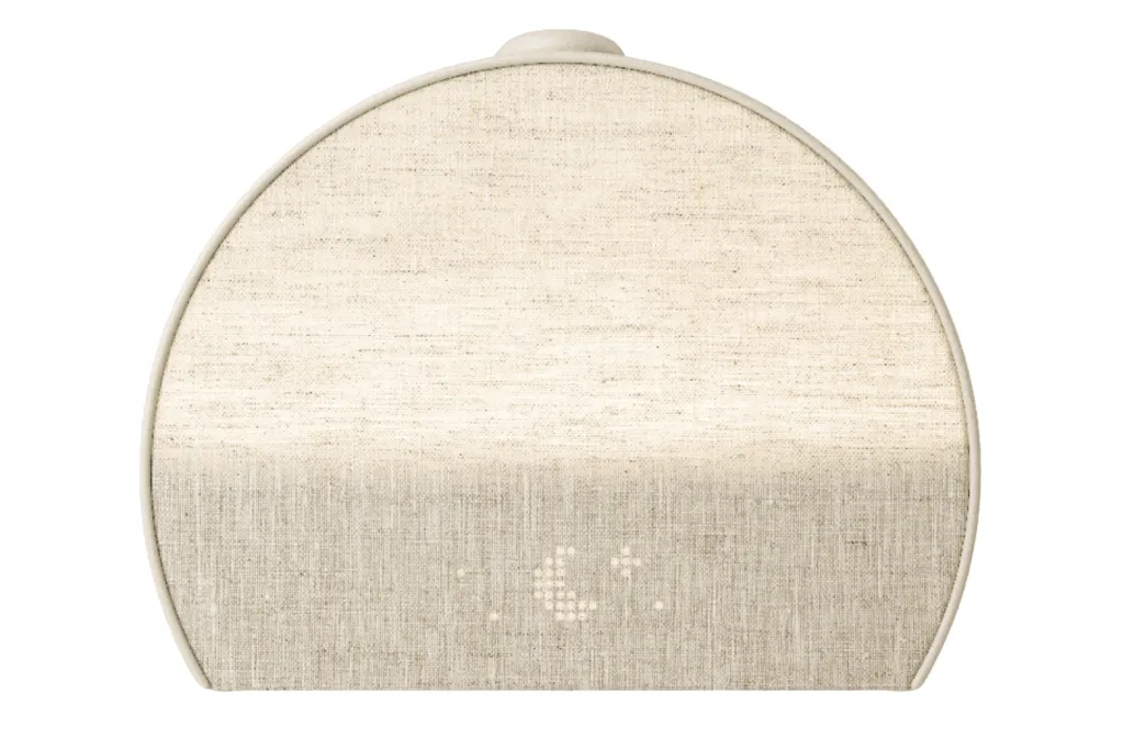 Hatch Restore 3 speaker with a crescent moon and stars on the bottom half.