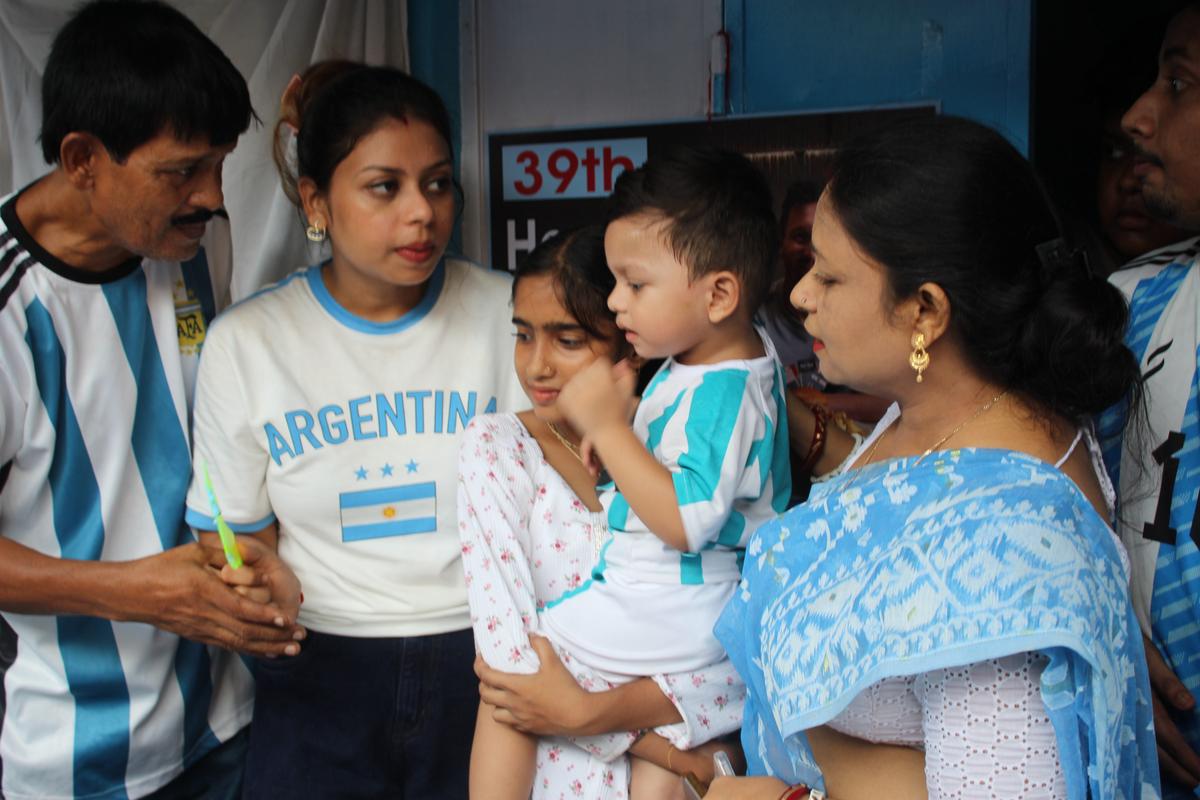 Shib Shankar Patra, Neha Patra, Neha’s son Leo, named after Leo Messi, and Swapna Patra at the celebrations