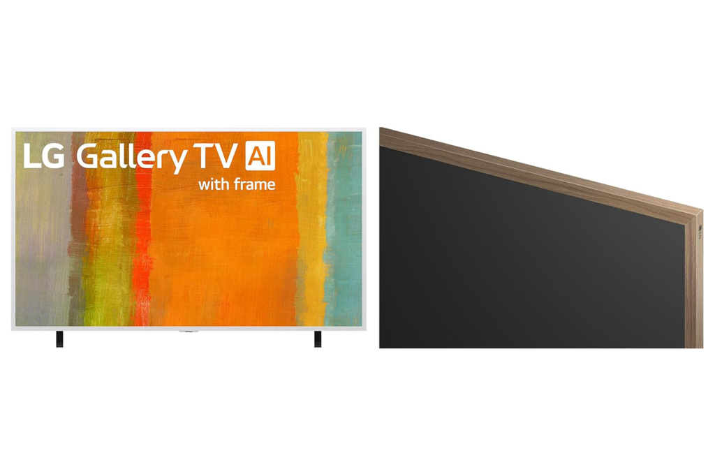 LG 65-inch Art Gallery TV Mini LED Smart TV Bundle with Teak Magnetic Frame