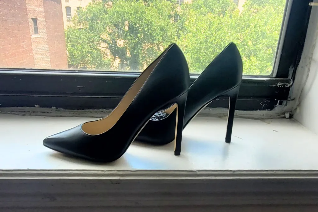 A pair of black heels.