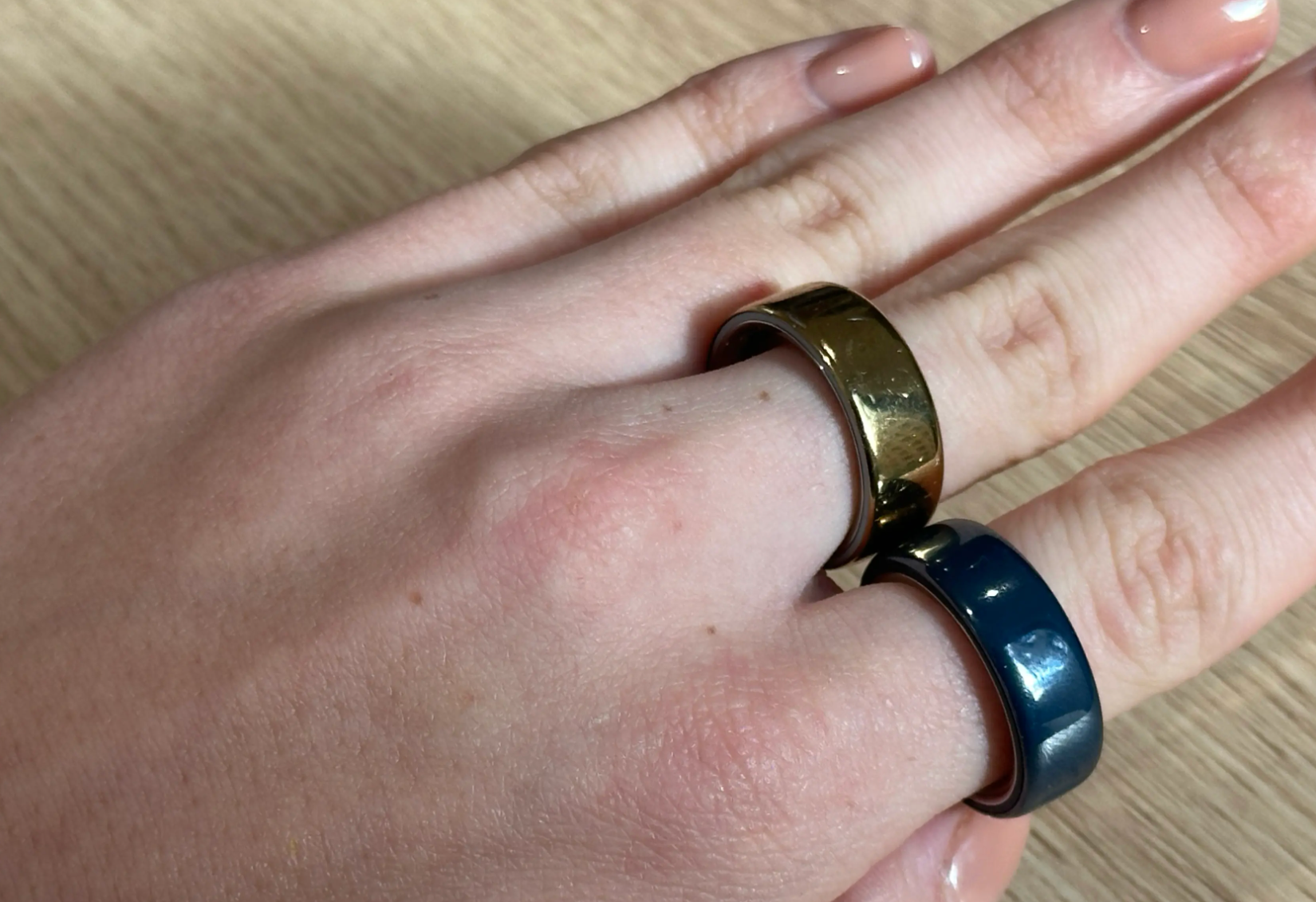 Two aura rings on a hand