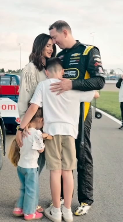 The late Kyle Busch and his family share a hug.