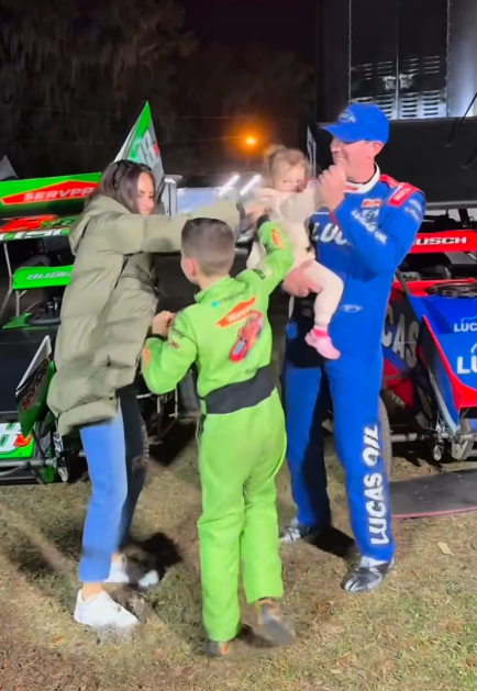 The late Kyle Busch and his family share a silly moment together.