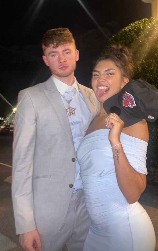 Tyler Nickel poses with his girlfriend Zoli Khalil Wednesday night.