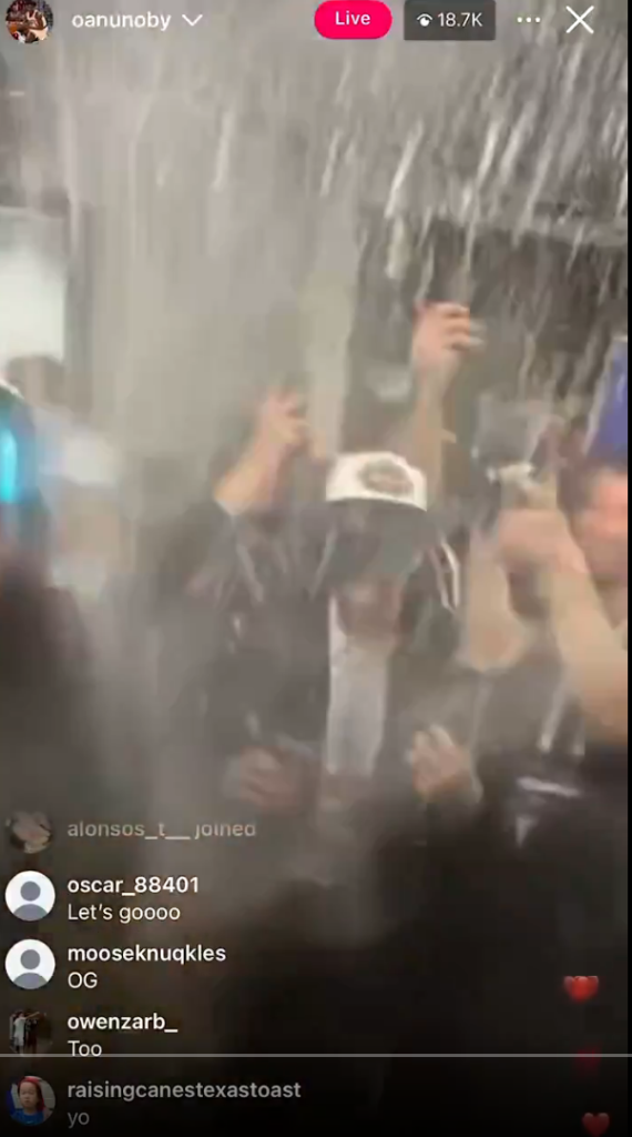 OG Anunoby accidentally goes live on Instagram in the Knicks locker room following their NBA Finals title win over the Spurs on Saturday night. 