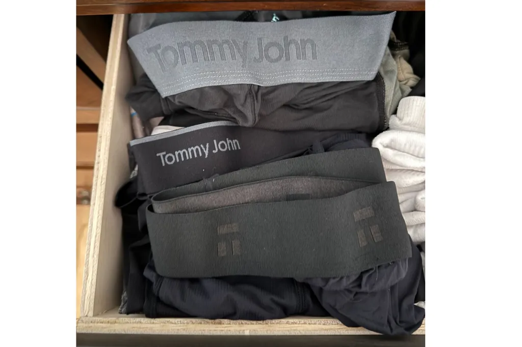 An image of men's boxers in a drawer.