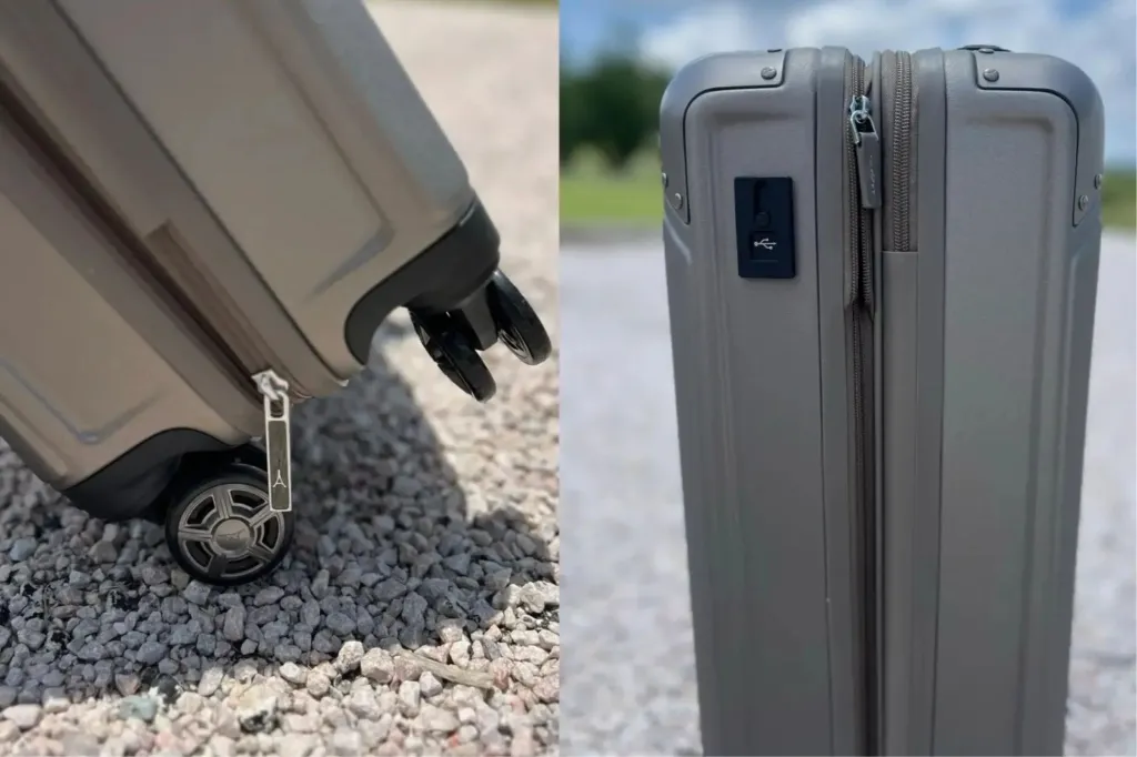 A side by side of TravelPro luggage.