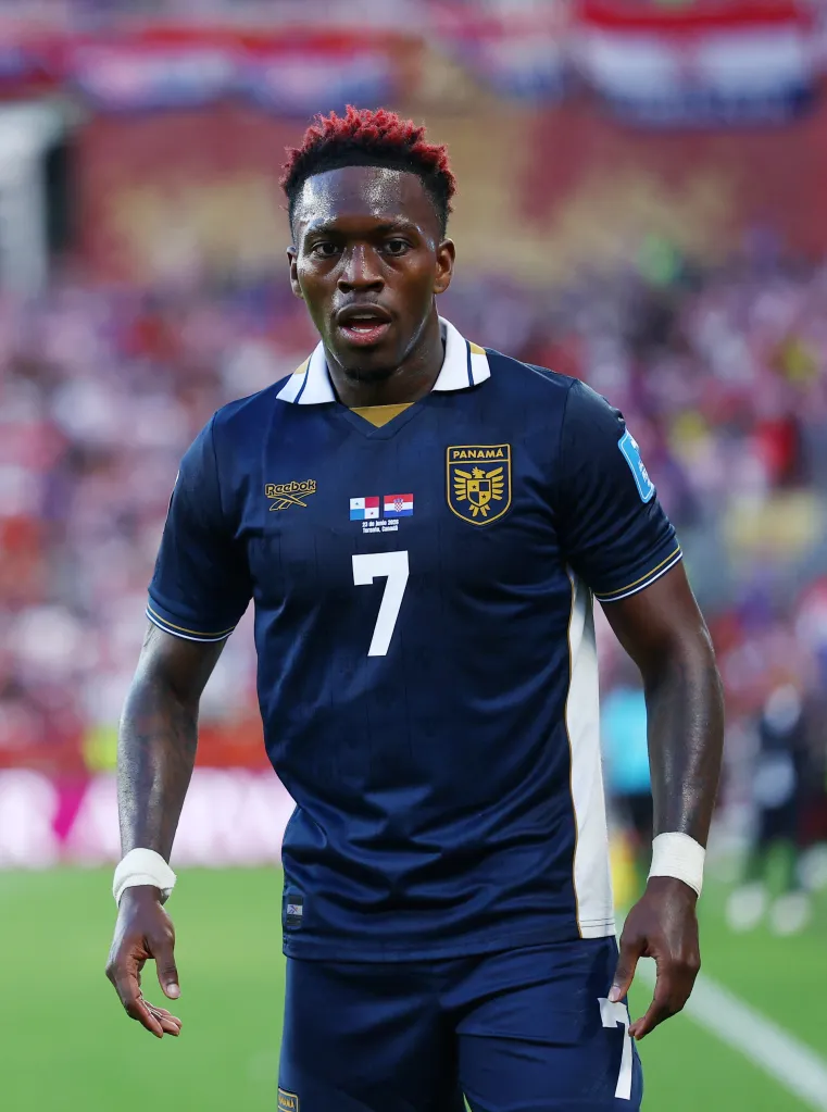 Panama's Jose Luis Rodriguez reacts