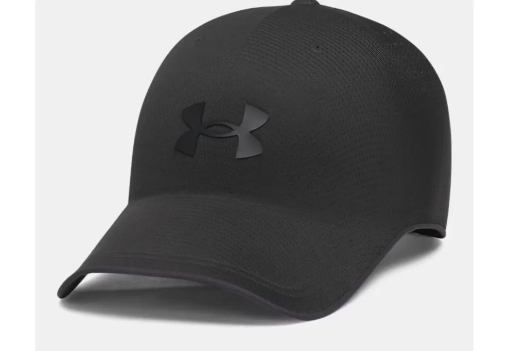 A black cap with the Under Armour logo