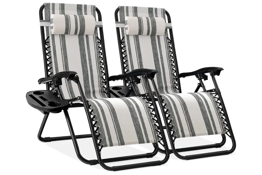 Two reclining lounge chairs