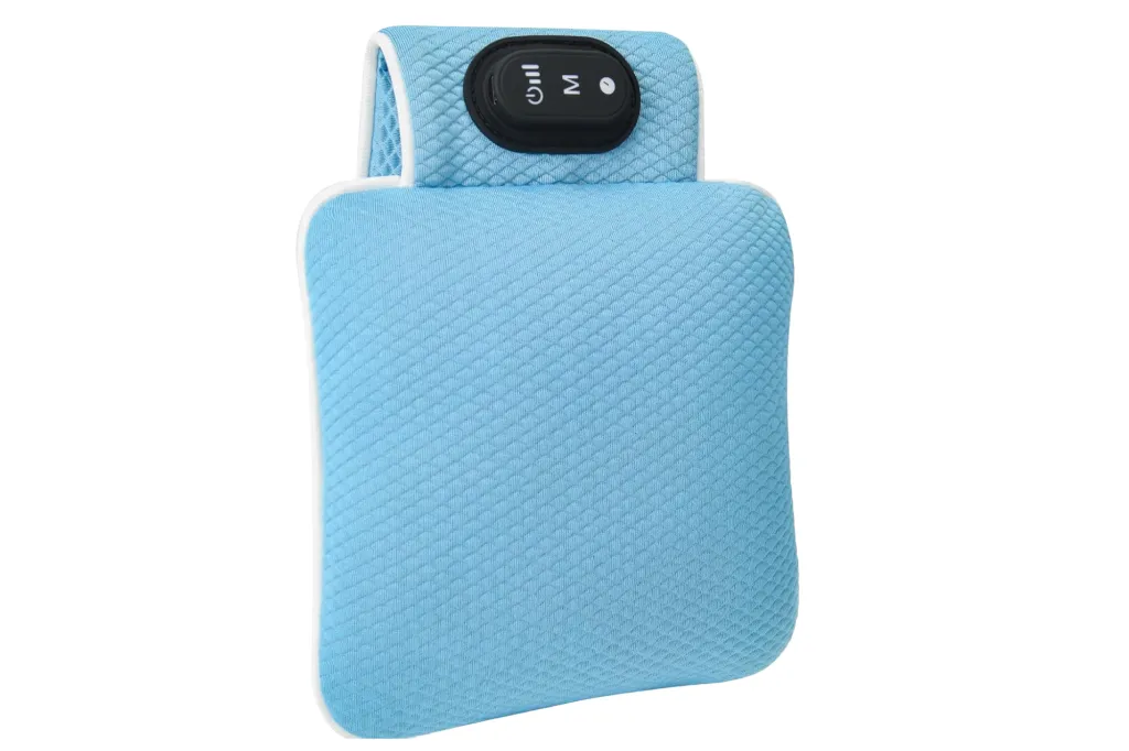 Yimaier baby vibrating sleep soother in light blue with a control panel on top.
