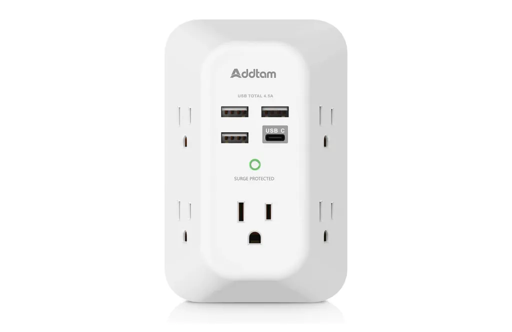 Addtam USB Wall Charger Surge Protector