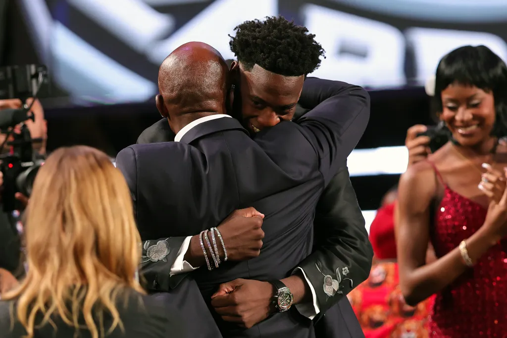 AJ Dybantsa is drafted first overall by the Washington Wizards during Round One of the 2026 NBA Draft at Barclays Center on June 23, 2026 in New York City.