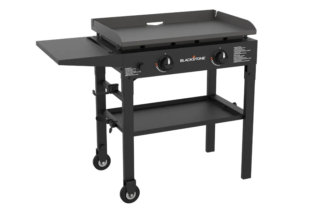 Blackstone Flat Top Gas Grill Griddle 2 Burner Propane Fuelled Rear Grease Management System, 1517, Outdoor Griddle Station for Camping, 28 inch