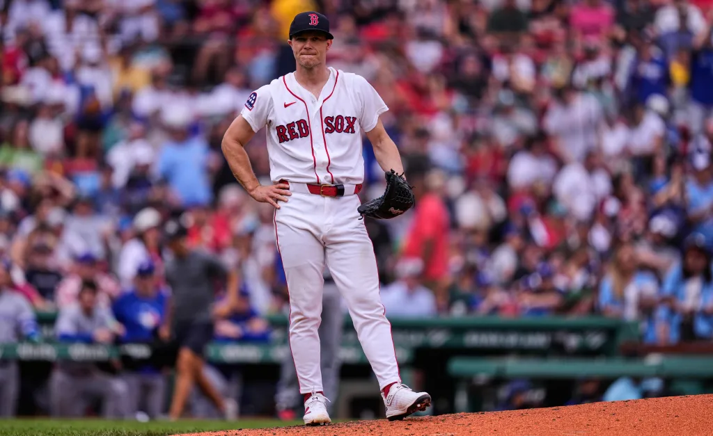 Boston Red Sox starting pitcher Sonny Gray on the mound.