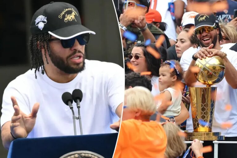 Knicks star Jalen Brunson’s swipe to haters at City Hall