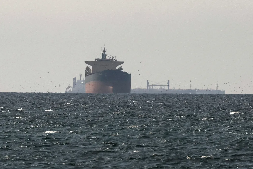 Cargo ships in the Gulf, near the Strait of Hormuz.