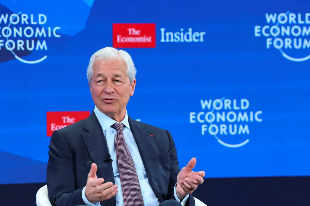 Jamie Dimon speaking at the World Economic Forum meeting.