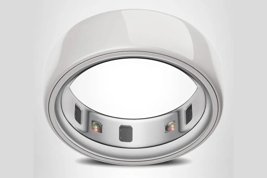 Smart ring with biometric sensors inside.