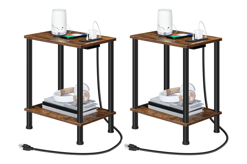 Two side tables with charging ports