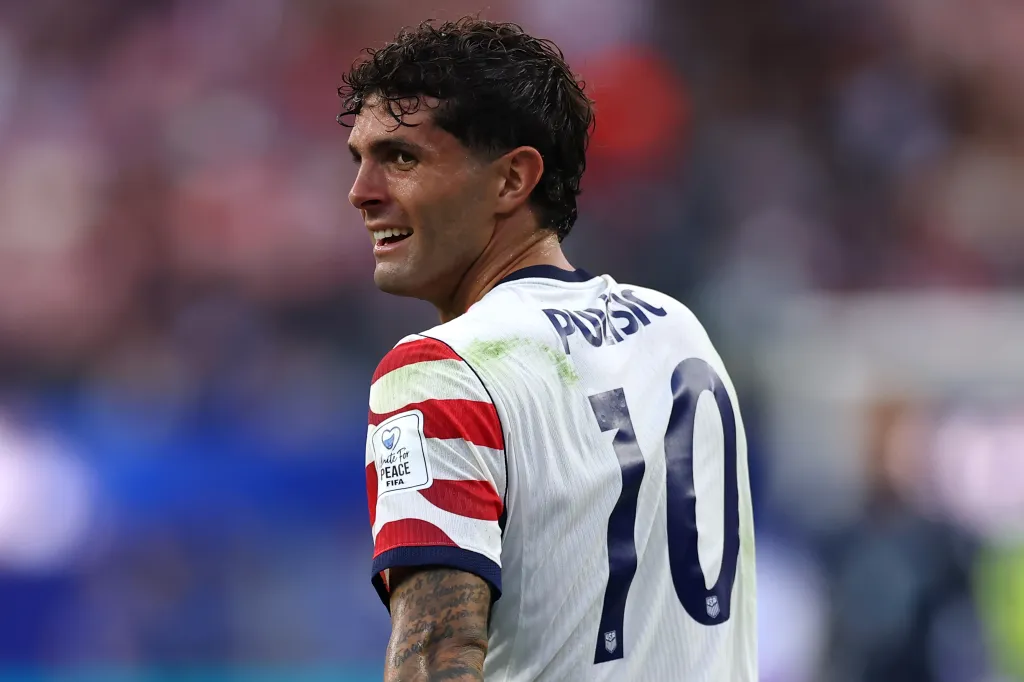 Christian Pulisic #10 of the United States in action during the FIFA World Cup 2026 match against Paraguay.