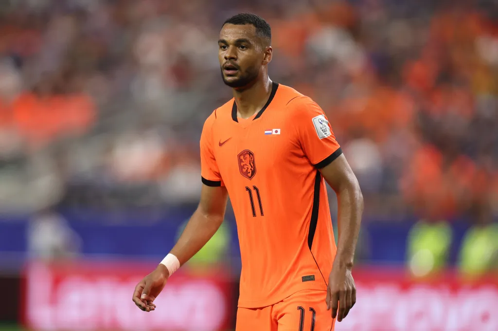 Cody Gakpo of Netherlands during the FIFA World Cup 2026 Group F match against Japan.