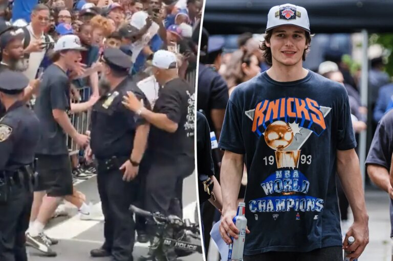 Cops stop Knicks’ Tyler Kolek thinking he’s a fan during parade