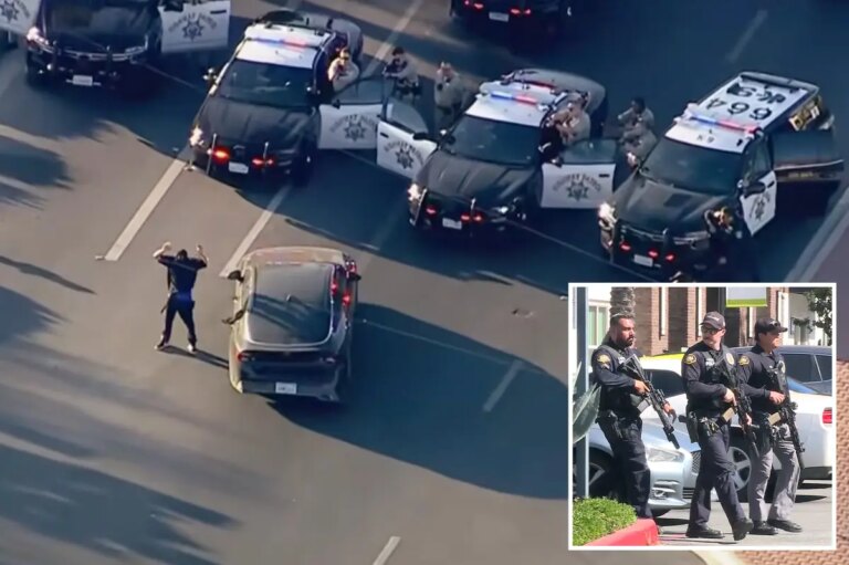 Pomona shooting suspect arrested after CHP chase ends with PIT maneuver