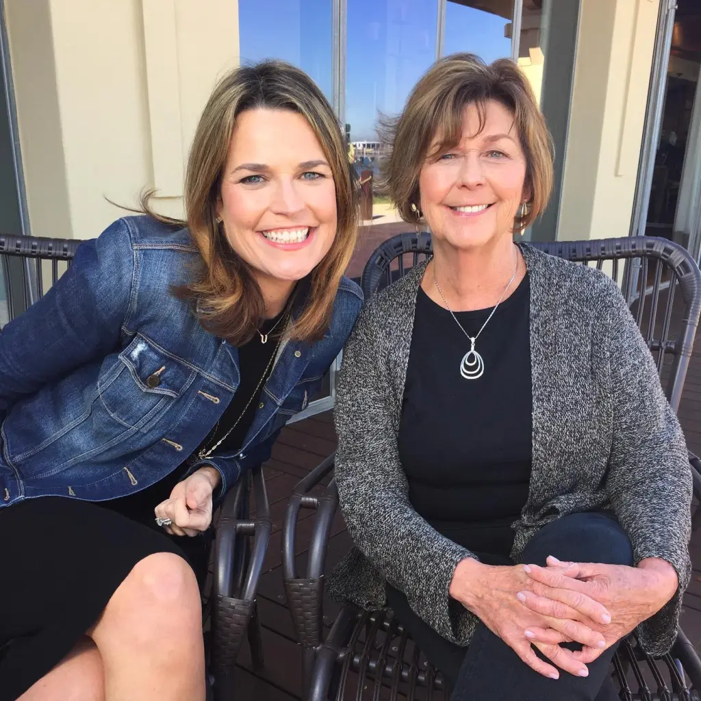 Savannah Guthrie and Nancy Guthrie sitting side-by-side in chairs.