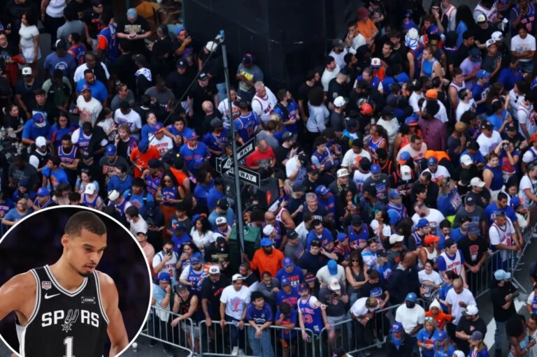 Fans at Knicks parade chant ‘f–k Wemby’ as crowds pour in